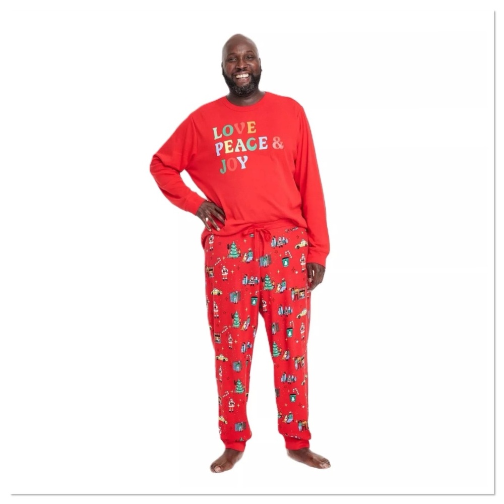 Wondershop Men’s 2-Piece Family Sleep Set Love Peace Joy